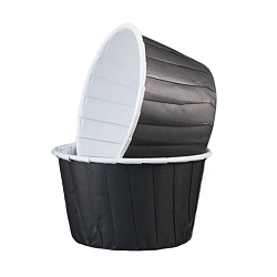 Капсулы для капкейков жесткий борт "Черный" 100 шт