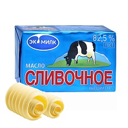 Масло сливочное "Экомилк" 0,45 кг 82,5% высший сорт